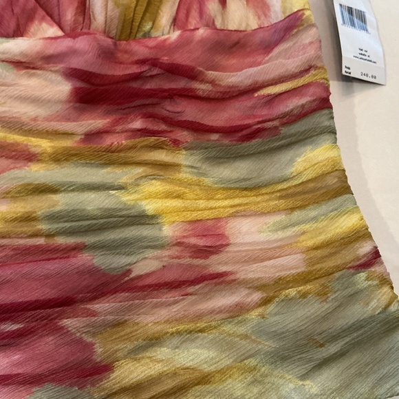 Lafayette 148 Sz 16 Silk Top Colorful Artsy Mesh Overlay Coquette Fairy Slimming - Picture 2 of 9